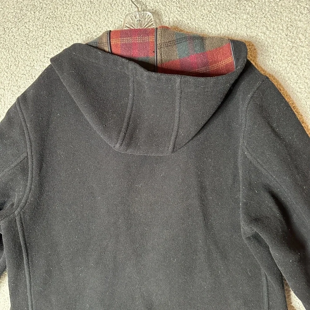 Vintage Orvis Womens M Duffle‎ Coat Wool Cashmere Plaid Lined Toggle England - Picture 12 of 16